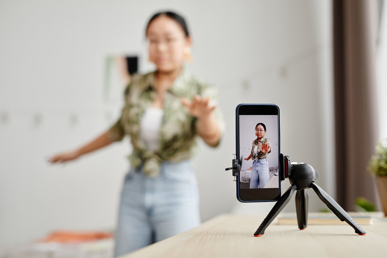 Teen Girl Recording Video for Social Media